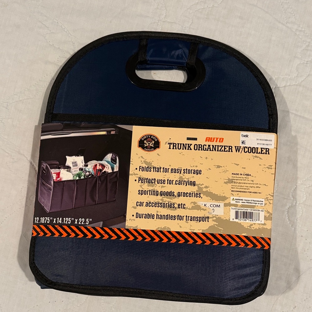 Trunk Organizer with Cooler - Navy Blue - Picture 2 of 3